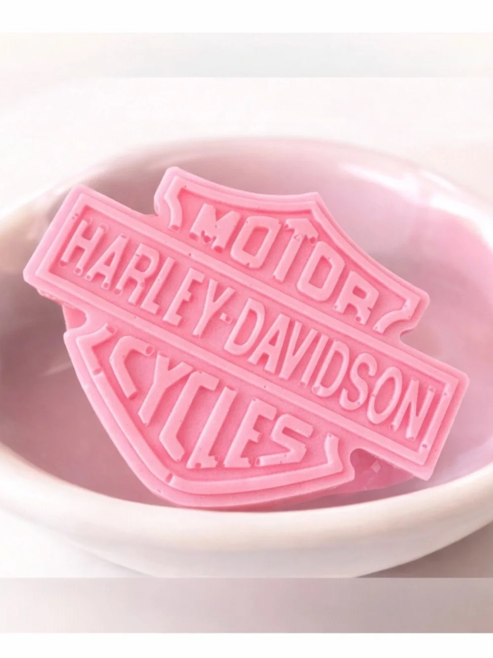 Strawberry & cream Soap 5x3in 5oz HANDMADE donkey milk Harley Davidson